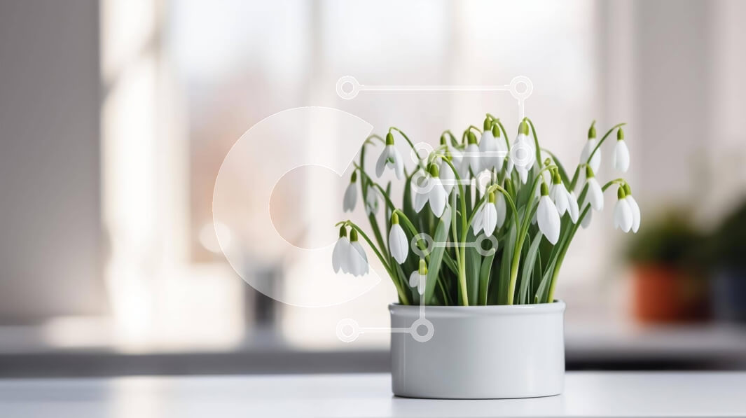 Intra Συλλεκτικό Ξύλινο Παζλ Plywood  4mm - Λευκές χιονοστάτες σε βάζο στο τραπέζι από ανοιχτό παράθυρο Σε Ξύλινο Κουτί - Διαστάσεις: 10x10 cm – 25 κομμάτια