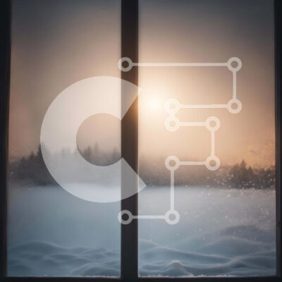 Intra Συλλεκτικό Ξύλινο Παζλ Plywood  4mm - Άποψη παραθύρου του χιονισμένου τοπίου Σε Ξύλινο Κουτί - Διαστάσεις: 10x10 cm – 25 κομμάτια - Image 1