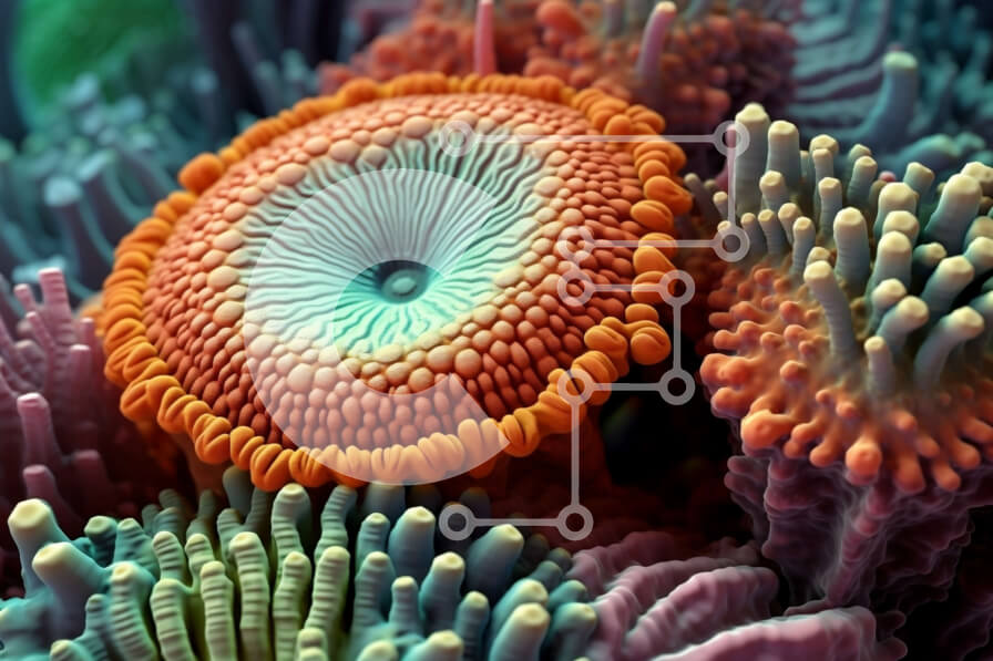 Intra Συλλεκτικό Ξύλινο Παζλ Plywood  4mm - Όμορφη εικόνα ενός πολύχρωμου κοραλλιογενούς υφάλου με ψάρια να στροβιλίζονται Σε Ξύλινο Κουτί - Διαστάσεις: 10x10 cm – 25 κομμάτια