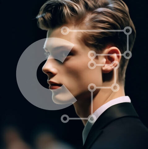 Intra Συλλεκτικό Ξύλινο Παζλ Plywood  4mm - Πορτρέτο άνδρα με μαύρο κοστούμι και λευκό πουκάμισο με σοβαρή έκφραση Σε Ξύλινο Κουτί - Διαστάσεις Puzzle: 10x10 cm – 25 κομμάτια - Image 1