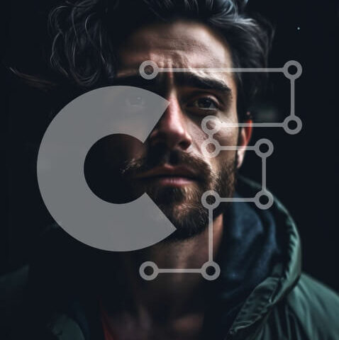 Intra Συλλεκτικό Ξύλινο Παζλ Plywood 4mm - Σοβαρός άντρας με γένια και μακριά μαλλιά με πράσινο σακάκι Σε Ξύλινο Κουτί - Διαστάσεις Puzzle: 10x10 cm – 25 κομμάτια - Image 1