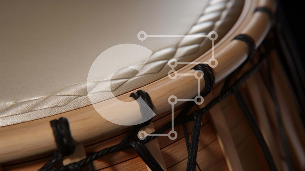 Intra Συλλεκτικό Ξύλινο Παζλ Plywood  4mm - Κοντινό πλάνο ξύλινο τύμπανο με πλεγμένα σχοινιά Σε Ξύλινο Κουτί - Διαστάσεις: 10x10 cm – 25 κομμάτια