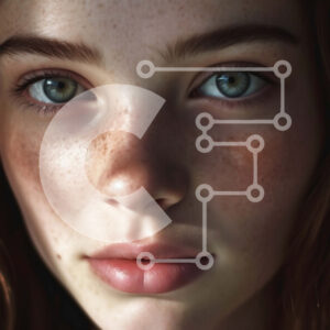 Intra Συλλεκτικό Ξύλινο Παζλ Plywood  4mm - Όμορφο πορτρέτο μιας φυσικής νεαρής γυναίκας με καστανά μαλλιά και πράσινα μάτια Σε Ξύλινο Κουτί - Διαστάσεις Puzzle: 10x10 cm – 25 κομμάτια