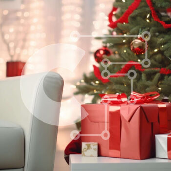 Intra Συλλεκτικό Ξύλινο Παζλ Plywood  4mm - Διακοσμημένο για διακοπές σαλόνι με χριστουγεννιάτικο δέντρο και κουτιά δώρων Σε Ξύλινο Κουτί - Διαστάσεις Puzzle: 10x10 cm – 25 κομμάτια - Image 1