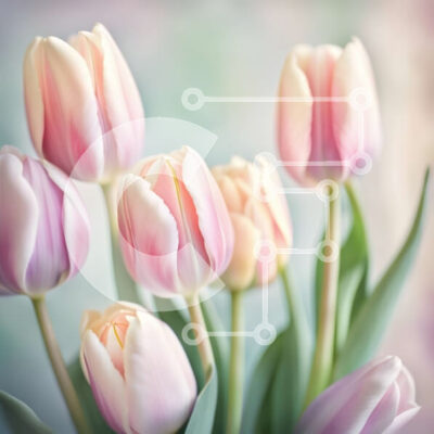 Intra Συλλεκτικό Ξύλινο Παζλ Plywood 4mm - Όμορφο μπουκέτο τουλίπας σε ροζ και λευκό Σε Ξύλινο Κουτί - Διαστάσεις: 10x10 cm – 25 κομμάτια - Image 1