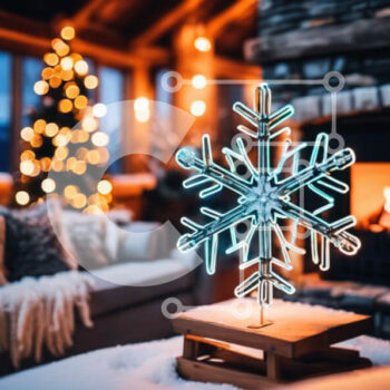 Intra Συλλεκτικό Ξύλινο Παζλ Plywood  4mm - Διακόσμηση με νιφάδα χιονιού μπροστά από το τζάκι Σε Ξύλινο Κουτί - Διαστάσεις Puzzle: 10x10 cm – 25 κομμάτια - Image 1