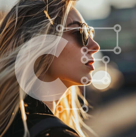 Intra Συλλεκτικό Ξύλινο Παζλ Plywood 4mm - Ξανθιά γυναίκα με τα γυαλιά ηλίου που κοιτάζει μακριά Σε Ξύλινο Κουτί - Διαστάσεις Puzzle: 10x10 cm – 25 κομμάτια - Image 1