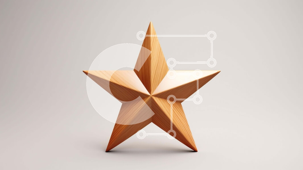 Intra Συλλεκτικό Ξύλινο Παζλ Plywood  4mm - Ξύλινο αντικείμενο σε σχήμα αστεριού - 3D Render Σε Ξύλινο Κουτί - Διαστάσεις: 10x10 cm – 25 κομμάτια