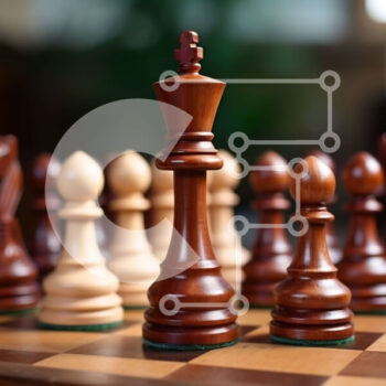 Intra Συλλεκτικό Ξύλινο Παζλ Plywood  4mm - Σκακιέρα με άσπρα και μαύρα κομμάτια σκακιού Σε Ξύλινο Κουτί - Διαστάσεις Puzzle: 10x10 cm – 25 κομμάτια - Image 1