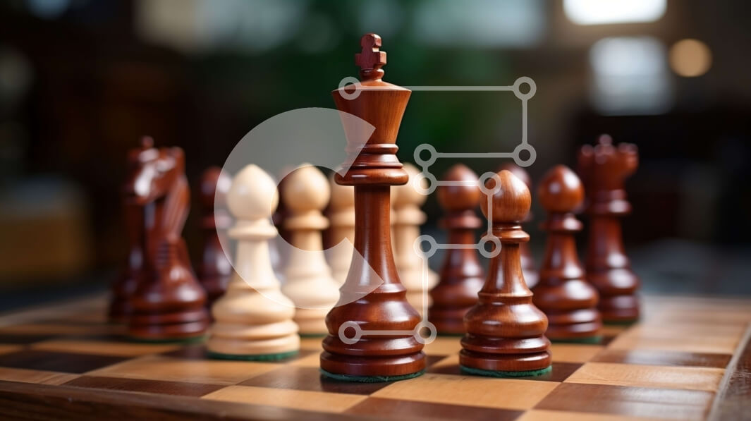 Intra Συλλεκτικό Ξύλινο Παζλ Plywood  4mm - Σκακιέρα με άσπρα και μαύρα κομμάτια σκακιού Σε Ξύλινο Κουτί - Διαστάσεις Puzzle: 10x10 cm – 25 κομμάτια