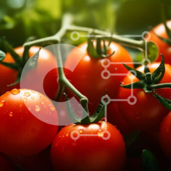 Intra Συλλεκτικό Ξύλινο Παζλ Plywood  4mm - Φρέσκιες και ορεκτικές κόκκινες ντομάτες σε αμπέλι Σε Ξύλινο Κουτί - Διαστάσεις: 10x10 cm – 25 κομμάτια - Image 1