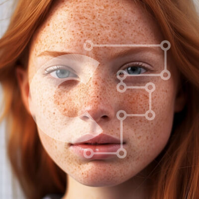 Intra Συλλεκτικό Ξύλινο Παζλ Plywood  4mm - Εκπληκτικό πορτρέτο μιας γυναίκας με κόκκινα μαλλιά και πράσινα μάτια Σε Ξύλινο Κουτί - Διαστάσεις Puzzle: 10x10 cm – 25 κομμάτια - Image 1