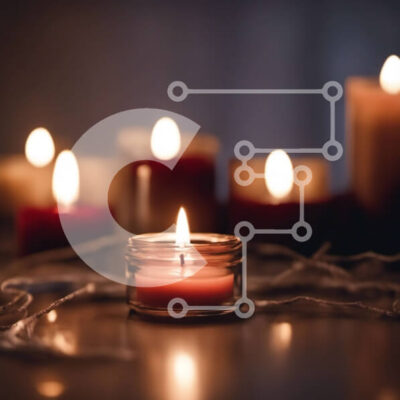 Intra Συλλεκτικό Ξύλινο Παζλ Plywood 4mm - Ομάδα αναμμένων κεριών σε ένα σκοτεινό τραπέζι Σε Ξύλινο Κουτί - Διαστάσεις Puzzle: 10x10 cm – 25 κομμάτια - Image 1