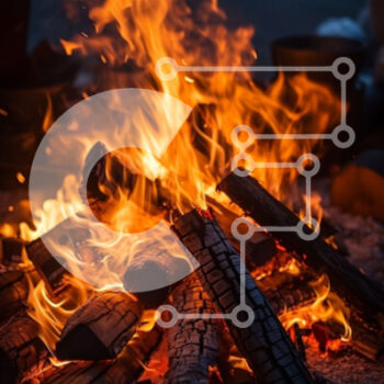 Intra Συλλεκτικό Ξύλινο Παζλ Plywood  4mm - Φωτιά με καμένα κούτσουρα και χόβολη Σε Ξύλινο Κουτί - Διαστάσεις Puzzle: 10x10 cm – 25 κομμάτια - Image 1