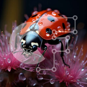 Intra Συλλεκτικό Ξύλινο Παζλ Plywood  4mm - Όμορφη μακρο λήψη μιας πασχαλίτσας σε ένα ροζ λουλούδι Σε Ξύλινο Κουτί - Διαστάσεις: 10x10 cm – 25 κομμάτια