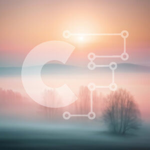 Intra Συλλεκτικό Ξύλινο Παζλ Plywood  4mm - Όμορφη εικόνα ενός ομιχλώδους τοπίου στο ηλιοβασίλεμα Σε Ξύλινο Κουτί - Διαστάσεις: 10x10 cm – 25 κομμάτια