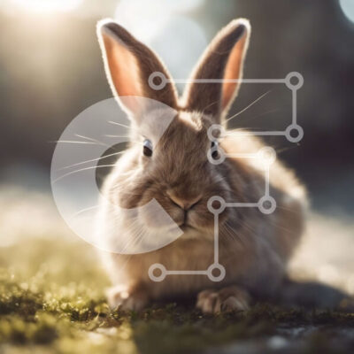 Intra Συλλεκτικό Ξύλινο Παζλ Plywood  4mm - Χαριτωμένο καφέ κουνέλι σε ποώδη επιφάνεια Σε Ξύλινο Κουτί - Διαστάσεις: 10x10 cm – 25 κομμάτια - Image 1