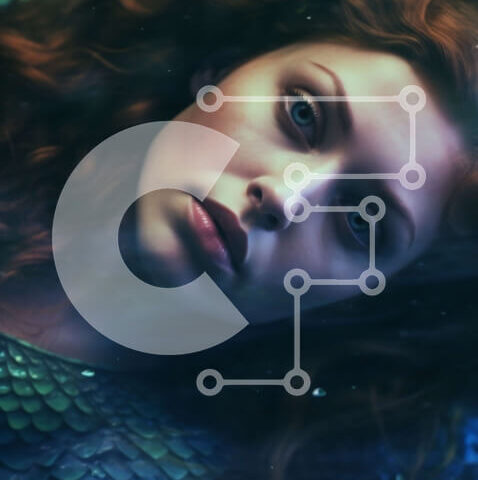 Intra Συλλεκτικό Ξύλινο Παζλ Plywood 4mm - Όμορφη εικόνα μιας γυναίκας με κλίμακες σαν γοργόνα Σε Ξύλινο Κουτί - Διαστάσεις: 10x10 cm – 25 κομμάτια - Image 1