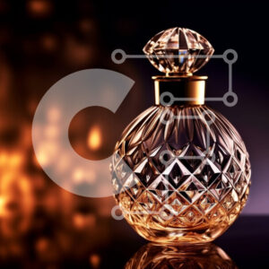 Intra Συλλεκτικό Ξύλινο Παζλ Plywood  4mm - Πανέμορφο διαφανές γυάλινο μπουκάλι αρώματος με μοτίβο διαμαντιών Σε Ξύλινο Κουτί - Διαστάσεις Puzzle: 10x10 cm – 25 κομμάτια