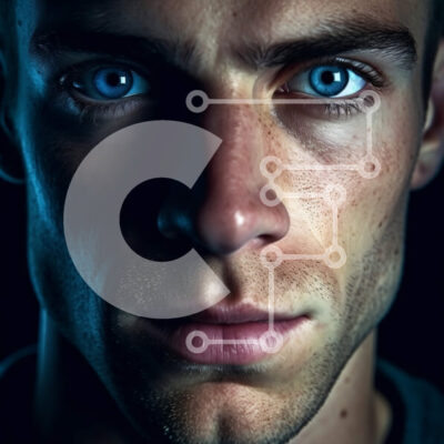 Intra Συλλεκτικό Ξύλινο Παζλ Plywood  4mm - Σοβαρός γαλανομάτης σε πορτρέτο Σε Ξύλινο Κουτί - Διαστάσεις Puzzle: 10x10 cm – 25 κομμάτια - Image 1