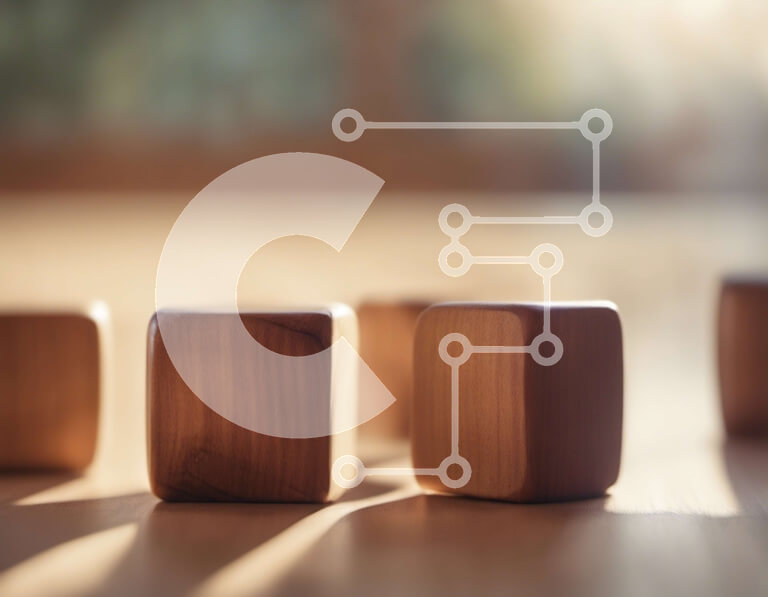 Intra Συλλεκτικό Ξύλινο Παζλ Plywood  4mm - Ομάδα ξύλινων κύβων σε ένα τραπέζι Σε Ξύλινο Κουτί - Διαστάσεις: 10x10 cm – 25 κομμάτια