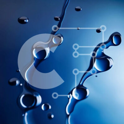 Intra Συλλεκτικό Ξύλινο Παζλ Plywood  4mm - Ζωντανή εικόνα του μπλε υγρού με φυσαλίδες και σταγονίδια Σε Ξύλινο Κουτί - Διαστάσεις Puzzle: 10x10 cm – 25 κομμάτια - Image 1