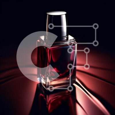 Intra Συλλεκτικό Ξύλινο Παζλ Plywood 4mm - Εικόνα υψηλής ποιότητας κόκκινου υγρού σε γυάλινο μπουκάλι με μαύρο καπάκι Σε Ξύλινο Κουτί - Διαστάσεις: 10x10 cm – 25 κομμάτια - Image 1