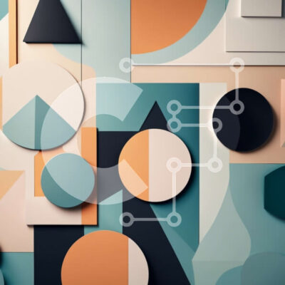 Intra Συλλεκτικό Ξύλινο Παζλ Plywood  4mm - Εντυπωσιακό γεωμετρικό μοτίβο σε μπλε και πορτοκαλί Σε Ξύλινο Κουτί - Διαστάσεις Puzzle: 10x10 cm – 25 κομμάτια - Image 1