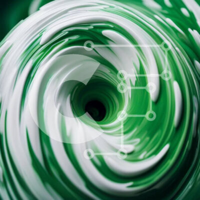 Intra Συλλεκτικό Ξύλινο Παζλ Plywood  4mm - Puzzle με Θέμα Abstract Art: Swirl of Green and White Paint Vortex Σε Ξύλινο Κουτί - Διαστάσεις Puzzle: 10x10 cm – 25 κομμάτια - Image 1