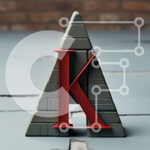 Intra Συλλεκτικό Ξύλινο Παζλ Plywood  4mm - Αφηρημένο γράμμα K από κόκκινο και λευκό μπλοκ Σε Ξύλινο Κουτί - Διαστάσεις Puzzle: 10x10 cm – 25 κομμάτια