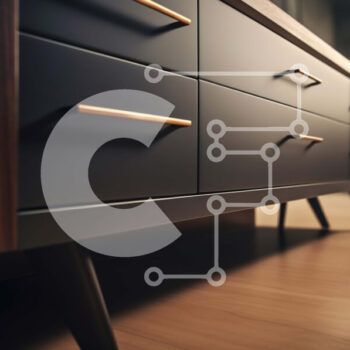 Intra Συλλεκτικό Ξύλινο Παζλ Plywood  4mm - Μοντέρνα μαύρη συρταριέρα με ορείχαλκο Σε Ξύλινο Κουτί - Διαστάσεις Puzzle: 10x10 cm – 25 κομμάτια - Image 1