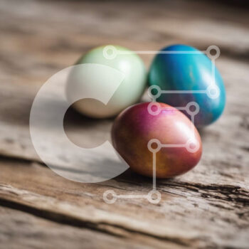 Intra Συλλεκτικό Ξύλινο Παζλ Plywood  4mm - Χρωματιστά Πασχαλινά αυγά σε ξύλινη επιφάνεια Σε Ξύλινο Κουτί - Διαστάσεις Puzzle: 10x10 cm – 25 κομμάτια - Image 1