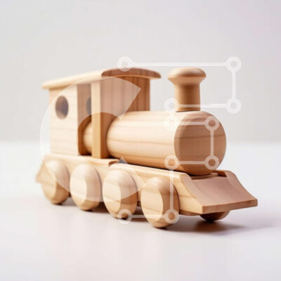 Intra Συλλεκτικό Ξύλινο Παζλ Plywood  4mm - Χαριτωμένο ξύλινο τρένο παιχνιδιών σε λευκό φόντο Σε Ξύλινο Κουτί - Διαστάσεις: 10x10 cm – 25 κομμάτια - Image 1