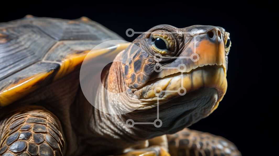 Intra Συλλεκτικό Ξύλινο Παζλ Plywood  4mm - Κοντινή όψη του κεφαλιού και του λαιμού της χελώνας Σε Ξύλινο Κουτί - Διαστάσεις: 10x10 cm – 25 κομμάτια