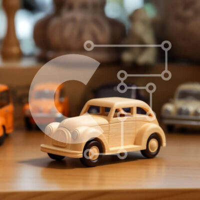 Intra Συλλεκτικό Ξύλινο Παζλ Plywood  4mm - Συλλογή Ξύλινων Αυτοκινήτων Παιχνιδιών σε ράφι Σε Ξύλινο Κουτί - Διαστάσεις: 10x10 cm – 25 κομμάτια - Image 1