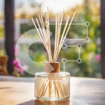 Intra Συλλεκτικό Ξύλινο Παζλ Plywood  4mm - Γυάλινο βάζο με ξύλινα ραβδιά σε ξύλινο τραπέζι Σε Ξύλινο Κουτί - Διαστάσεις: 10x10 cm – 25 κομμάτια - Image 1