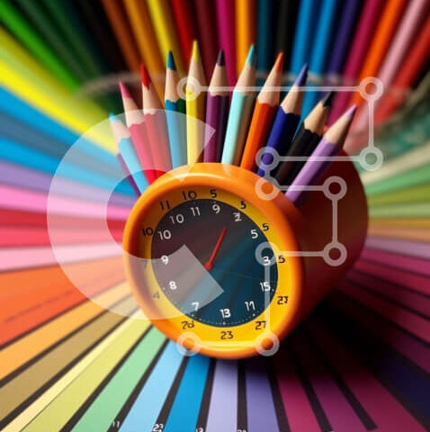 Intra Συλλεκτικό Ξύλινο Παζλ Plywood  4mm - Πολύχρωμη μολυβοθήκη με φωτεινά χρωματιστά μολύβια Σε Ξύλινο Κουτί - Διαστάσεις: 10x10 cm – 25 κομμάτια - Image 1