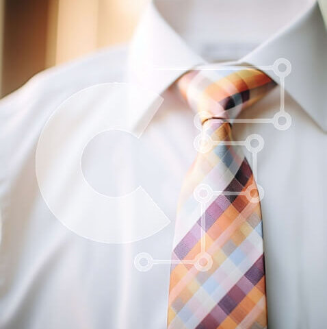 Intra Συλλεκτικό Ξύλινο Παζλ Plywood  4mm - Κομψή μόδα - από κοντά πουκάμισο λευκού φορέματος με πολύχρωμη γραβάτα Σε Ξύλινο Κουτί - Διαστάσεις Puzzle: 10x10 cm – 25 κομμάτια - Image 1