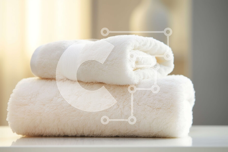 Intra Συλλεκτικό Ξύλινο Παζλ Plywood  4mm - Μινιμαλιστική εικόνα δύο λευκών πετσετών σε ένα λευκό τραπέζι Σε Ξύλινο Κουτί - Διαστάσεις Puzzle: 10x10 cm – 25 κομμάτια