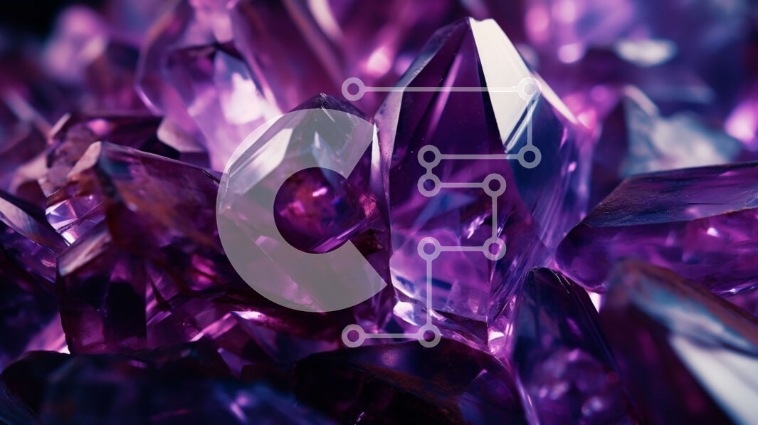 Intra Συλλεκτικό Ξύλινο Παζλ Plywood  4mm - Κοντινή όψη των μωβ κρυστάλλων Σε Ξύλινο Κουτί - Διαστάσεις: 10x10 cm – 25 κομμάτια