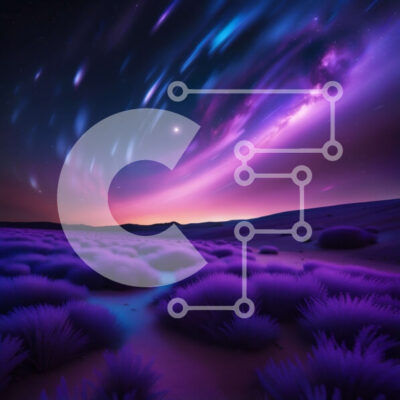 Intra Συλλεκτικό Ξύλινο Παζλ Plywood  4mm - Εκπληκτικό μωβ τοπίο με έναστρο νυχτερινό ουρανό Σε Ξύλινο Κουτί - Διαστάσεις: 10x10 cm – 25 κομμάτια - Image 1