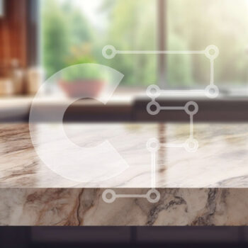 Intra Συλλεκτικό Ξύλινο Παζλ Plywood  4mm - Μαρμάρινος πάγκος κουζίνας με φυτά Σε Ξύλινο Κουτί - Διαστάσεις Puzzle: 10x10 cm – 25 κομμάτια - Image 1