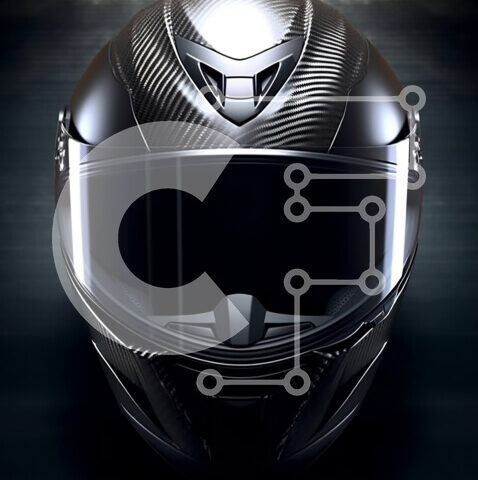 Intra Συλλεκτικό Ξύλινο Παζλ Plywood 4mm - Κομψό και κομψό μαύρο κράνος μοτοσικλέτας με καθαρό γείσο και ασημί τόνους Σε Ξύλινο Κουτί - Διαστάσεις Puzzle: 10x10 cm – 25 κομμάτια - Image 1