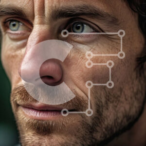 Intra Συλλεκτικό Ξύλινο Παζλ Plywood  4mm - Πορτρέτο ενός σοβαρού άνδρα με γένια και γυαλιά Σε Ξύλινο Κουτί - Διαστάσεις Puzzle: 10x10 cm – 25 κομμάτια