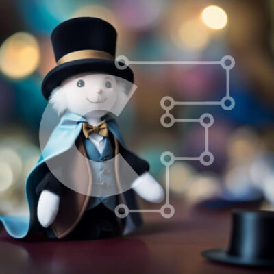 Intra Συλλεκτικό Ξύλινο Παζλ Plywood  4mm - Αξιολάτρευτη εικόνα ενός γεμισμένου ζώου με καπέλο και κάπα Σε Ξύλινο Κουτί - Διαστάσεις Puzzle: 10x10 cm – 25 κομμάτια - Image 1