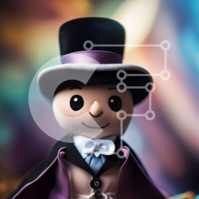 Intra Συλλεκτικό Ξύλινο Παζλ Plywood  4mm - Κομψή κούκλα με καπέλο και σμόκιν Σε Ξύλινο Κουτί - Διαστάσεις: 10x10 cm – 25 κομμάτια - Image 1