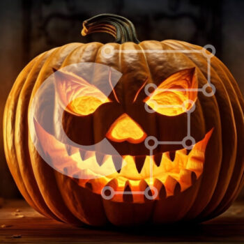 Intra Συλλεκτικό Ξύλινο Παζλ Plywood  4mm - Απόκοσμη σκαλιστή κολοκύθα με αναμμένο κερί μέσα Σε Ξύλινο Κουτί - Διαστάσεις: 10x10 cm – 25 κομμάτια - Image 1