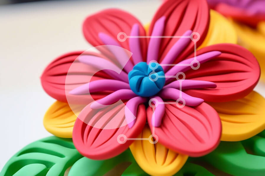 Intra Συλλεκτικό Ξύλινο Παζλ Plywood  4mm - Πολύχρωμο πλαστικό λουλούδι με εύκαμπτα πέταλα Σε Ξύλινο Κουτί - Διαστάσεις: 10x10 cm – 25 κομμάτια