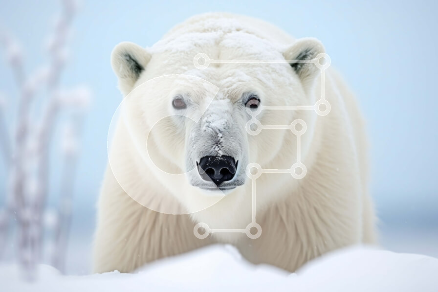 Intra Συλλεκτικό Ξύλινο Παζλ Plywood  4mm - Σαγηνευτική εικόνα μιας πολικής αρκούδας στο χιόνι Σε Ξύλινο Κουτί - Διαστάσεις: 10x10 cm – 25 κομμάτια