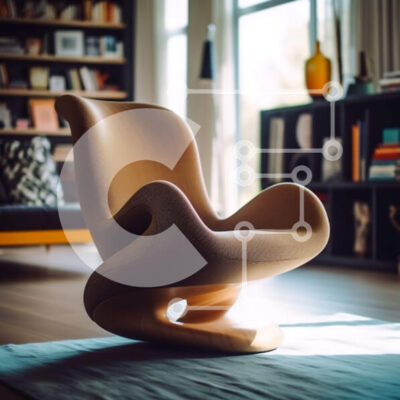 Intra Συλλεκτικό Ξύλινο Παζλ Plywood  4mm - Μοντέρνο και μινιμαλιστικό σχέδιο σαλονιού με δερμάτινη καρέκλα Σε Ξύλινο Κουτί - Διαστάσεις Puzzle: 10x10 cm – 25 κομμάτια - Image 1